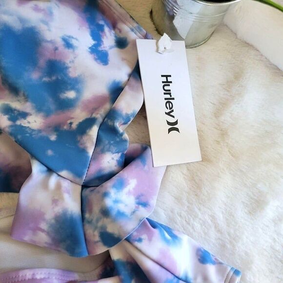 Hurley Womens One Piece Tie-Dye Purple S Bathing Suit  Cut-Out New - Picture 6 of 8